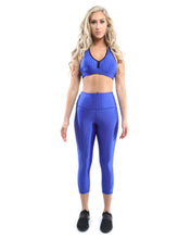 Load image into Gallery viewer, FIRENZE ACTIVEWEAR SET - LEGGINGS &amp; SPORTS BRA - BLUE [MADE IN ITALY]