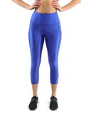 FIRENZE ACTIVEWEAR CAPRI LEGGINGS - BLUE [MADE IN ITALY] - SIZE SMALL