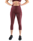 VERONA ACTIVEWEAR CAPRI LEGGINGS - MAROON [MADE IN ITALY]