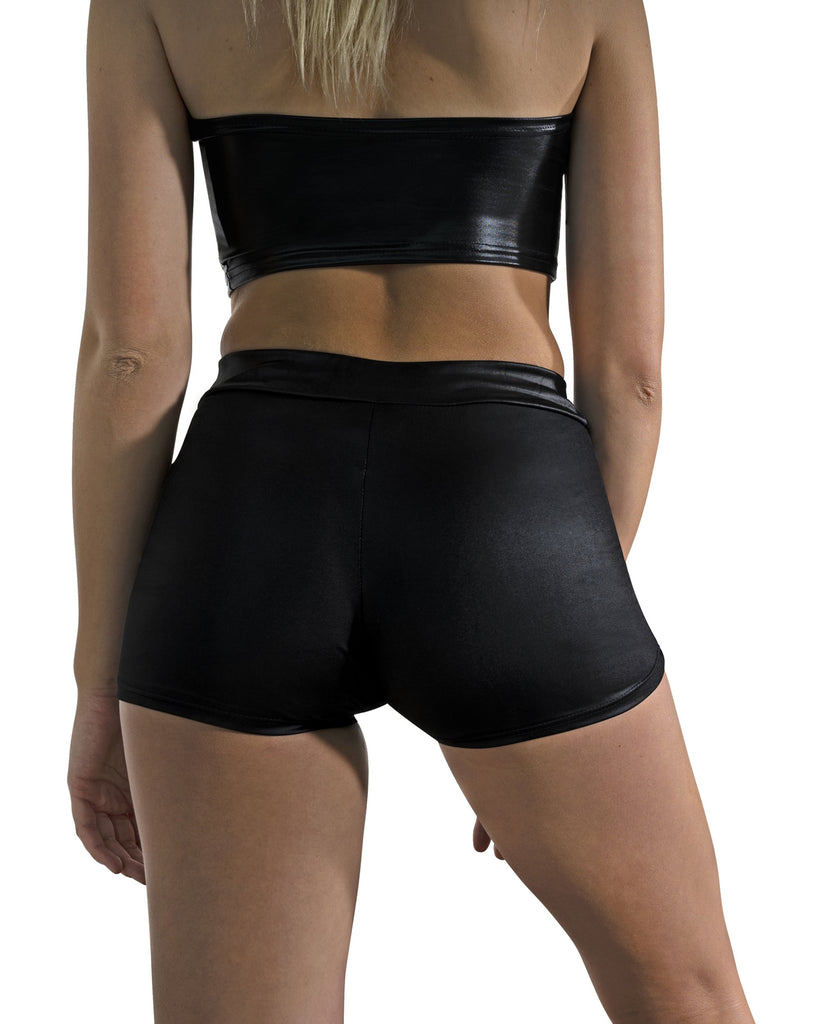 MORENO FAUX LEATHER ASYMMETRIC MINI SKORT