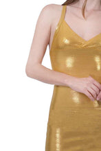 Load image into Gallery viewer, FERRARI SHINY BODY-CON GOLD DRESS