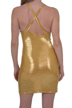 Load image into Gallery viewer, FERRARI SHINY BODY-CON GOLD DRESS