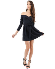 Load image into Gallery viewer, ROYALTON OFF-SHOULDER LONG SLEEVE MINI DRESS