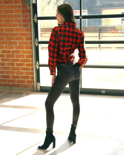 CEMIZO LONG SLEEVE FLANNEL SHIRT - RED