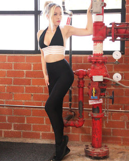 BENTLEY SET - LEGGINGS & SPORTS BRA - BLACK & WHITE