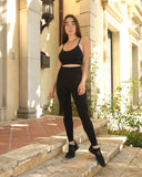 KETANA SEAMLESS LEGGING WITH CUTOUTS - BLACK
