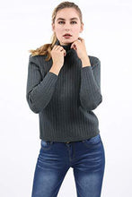 Load image into Gallery viewer, ROXBURY RIBBED TURTLENECK SWEATER - GREY