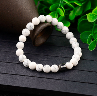 HAIMA LAVA HEMATITE BRACELET - WHITE